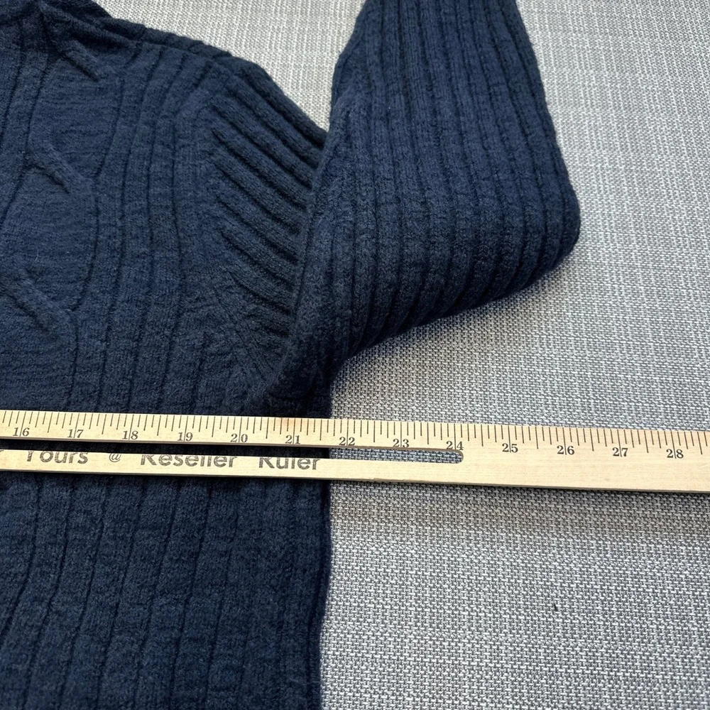 Vintage Express Chunky Cable Knit Quarter Zip Sweater Mens Large‎ Blue Fisherman